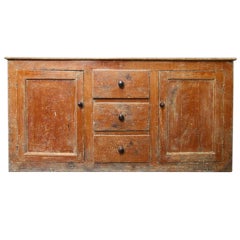 Original Antique Painted Pine Kitchen Dresser Base