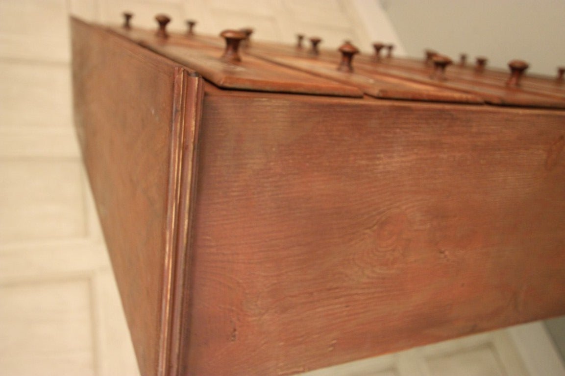 English Antique Painted Pine Seed Chest.   