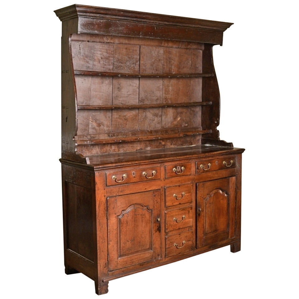 Conwy Valley 18th Century Antique Oak Welsh Dresser