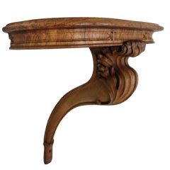 Antique Gothic Style Carved Oak Corner Console