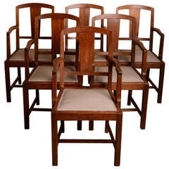 Set of Six Antique Ships Carver Dining Chairs