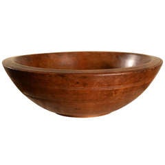 Large 19th Century Antique Sycamore Dairy Bowl