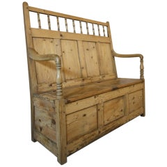 19th Century Welsh Antique Box Seat Settle.