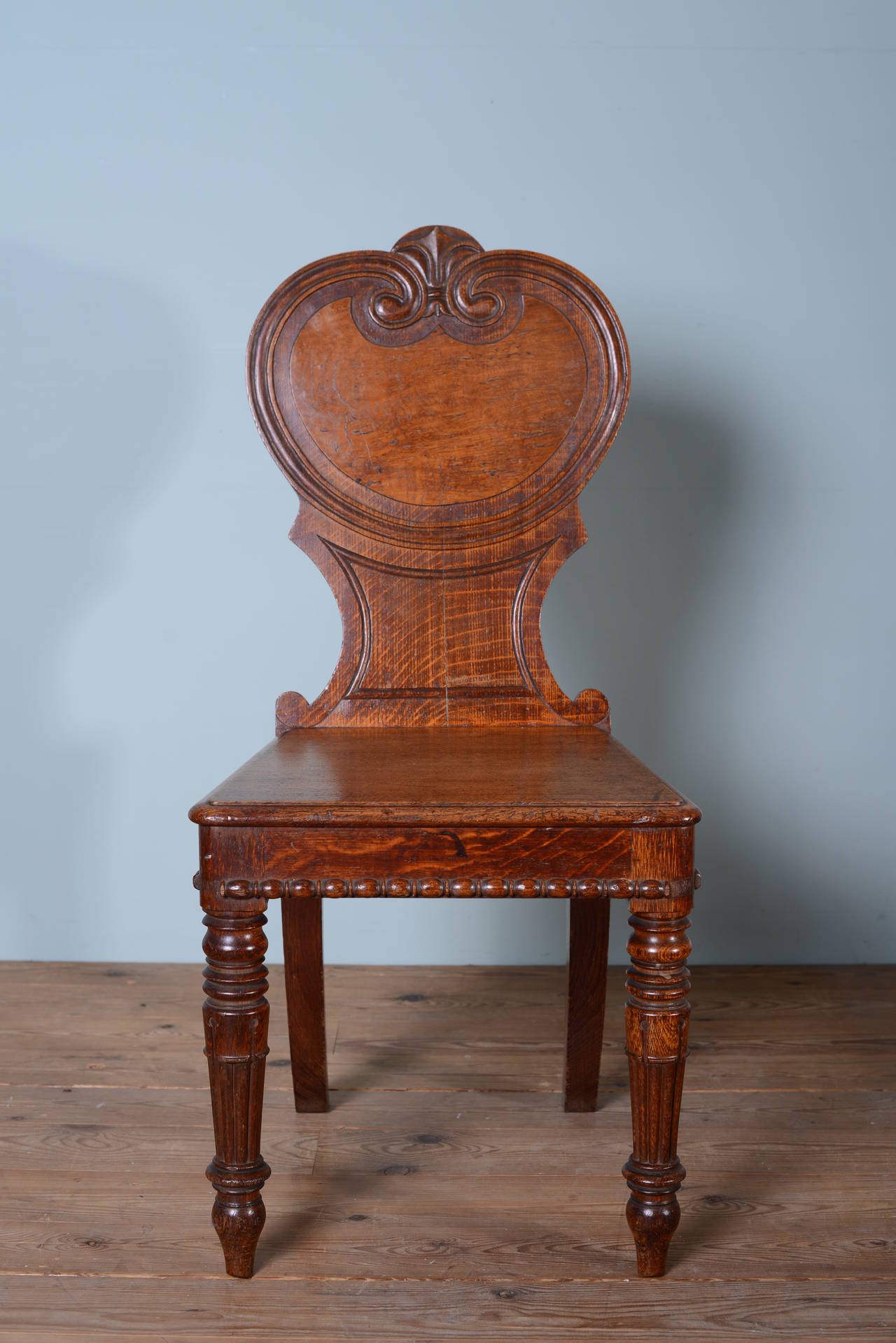 Super Pair of Antique Oak William IV Hall Chairs