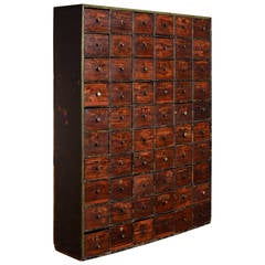 Georgian Antique Bank of 60 Drawers