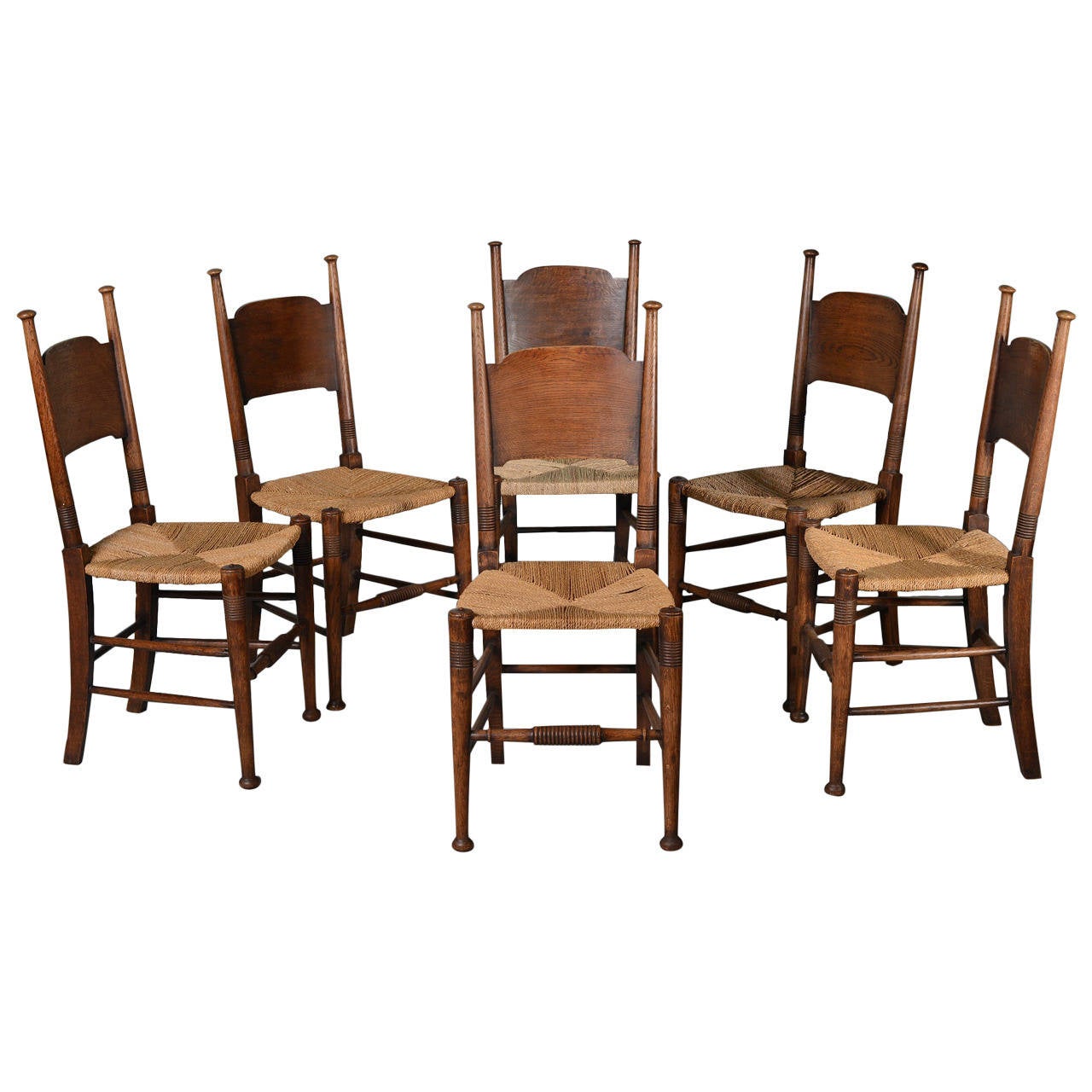 Set of Six Antique Dining Chairs by William Birch For Sale