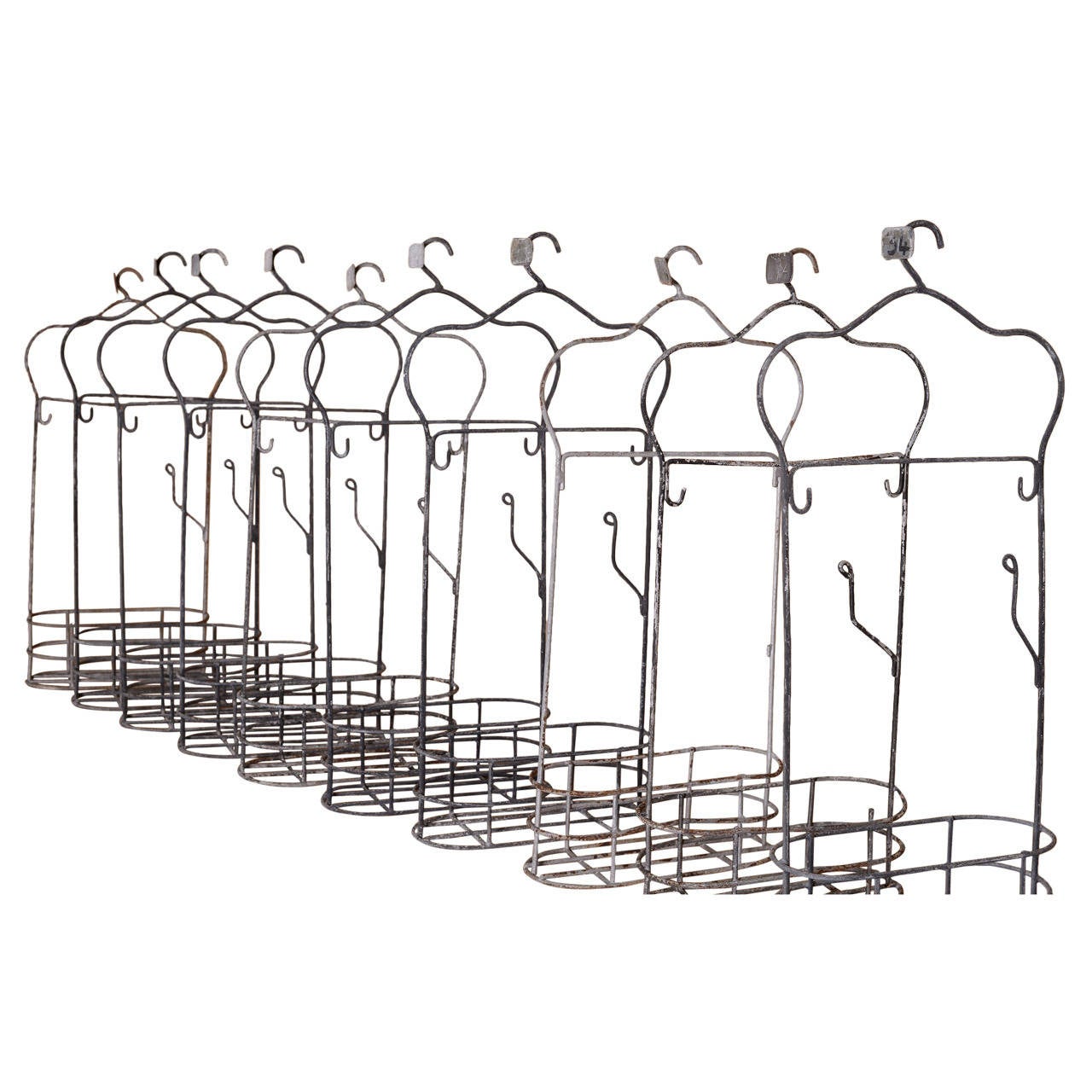 11 x 1940s English Swimming Bath Clothes Hangers For Sale