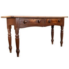 English Antique Painted, Pine Serving Table