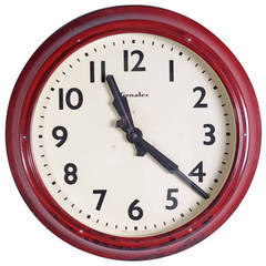 Industrial 1920s Large Genalax Factory Clock