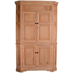 Architectural 18th Century Antique, Pine Corner Cupboard