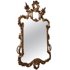 19th Century Chippendale Design Antique Mirror.