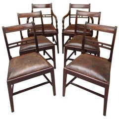 Set of Six Antique Regency Mahogany Dining Chairs