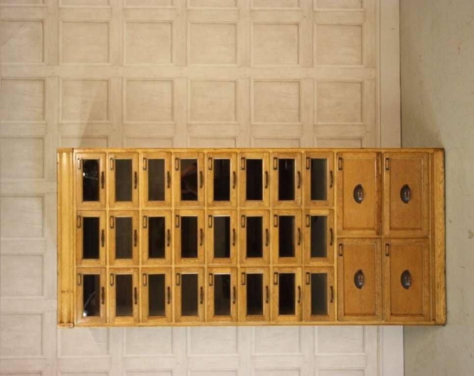 English Antique Edwardian Oak Shirt Cabinet