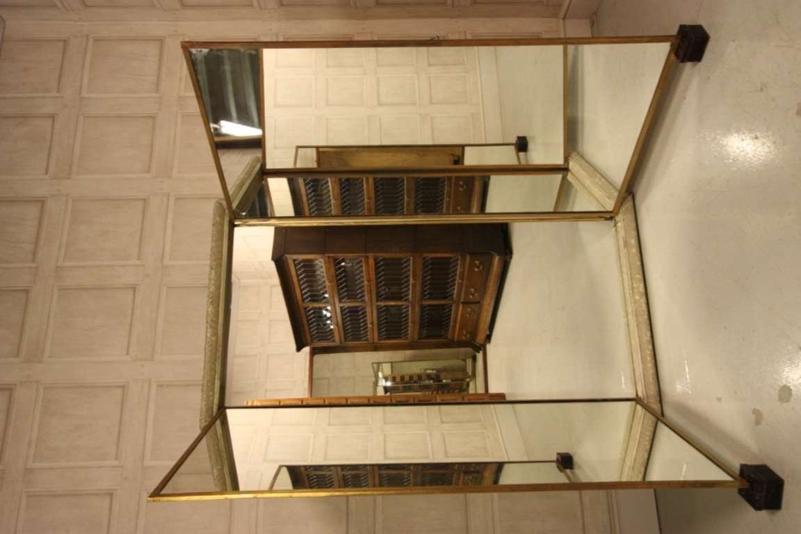 French Antique Miroir Brot Triptych Mirror from Paris