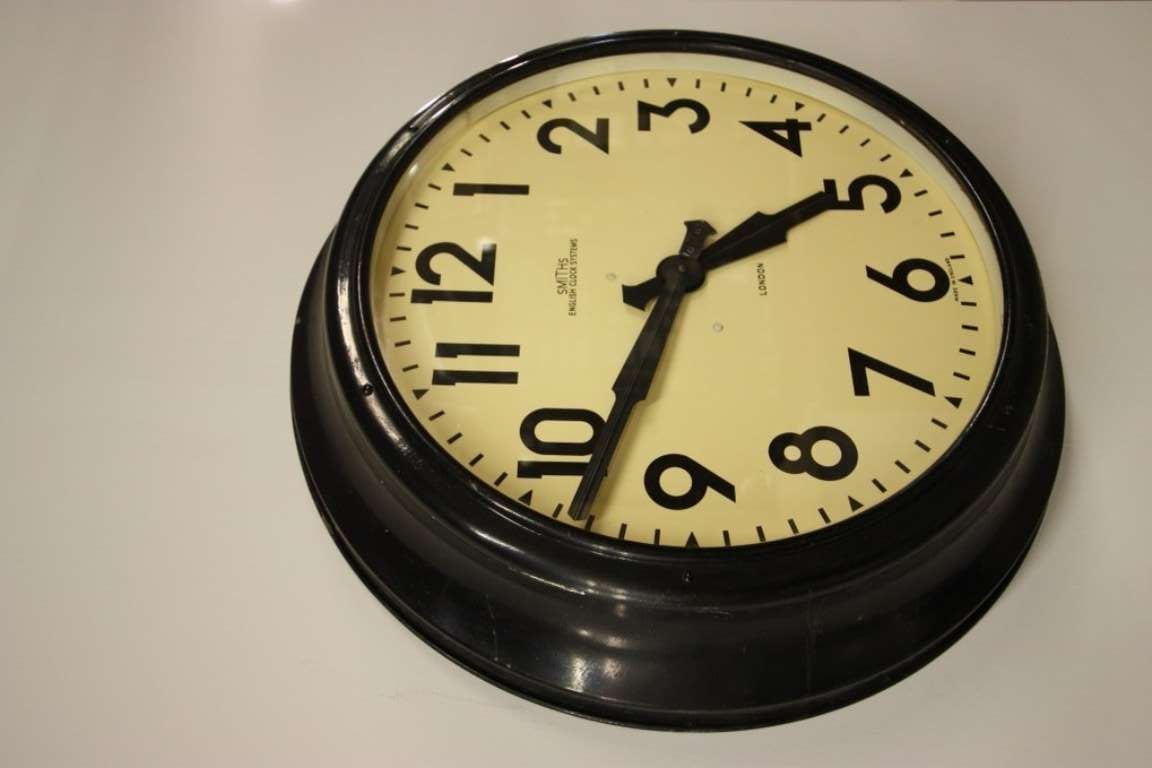 Large Edwardian Antique Working Factory Clock