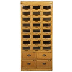 English Antique Edwardian Oak Shirt Cabinet