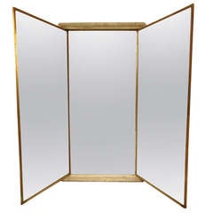 Antique Miroir Brot Triptych Mirror from Paris