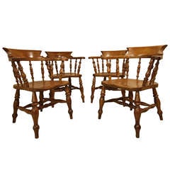 Great Set of Four Antique Captains Chairs