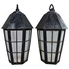 Pair of Edwardian Antique Hall Lanterns.