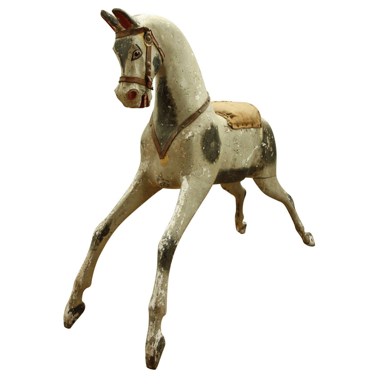 Large 19th Century Antique Rocking Horse For Sale