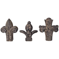 Set of Carved Antique Stone Finials