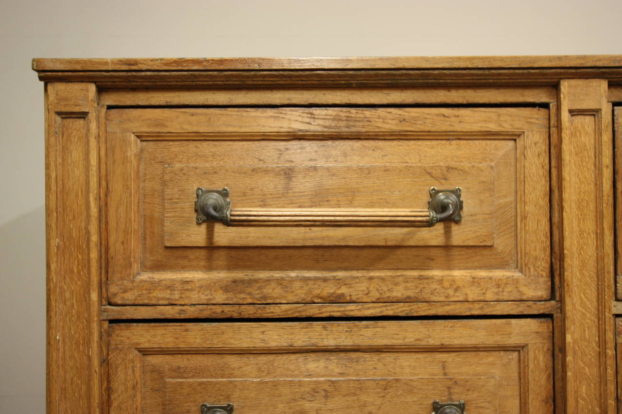 19th Century Antique Oak Draper's Chest of Drawers In Excellent Condition In Lancashire, GB