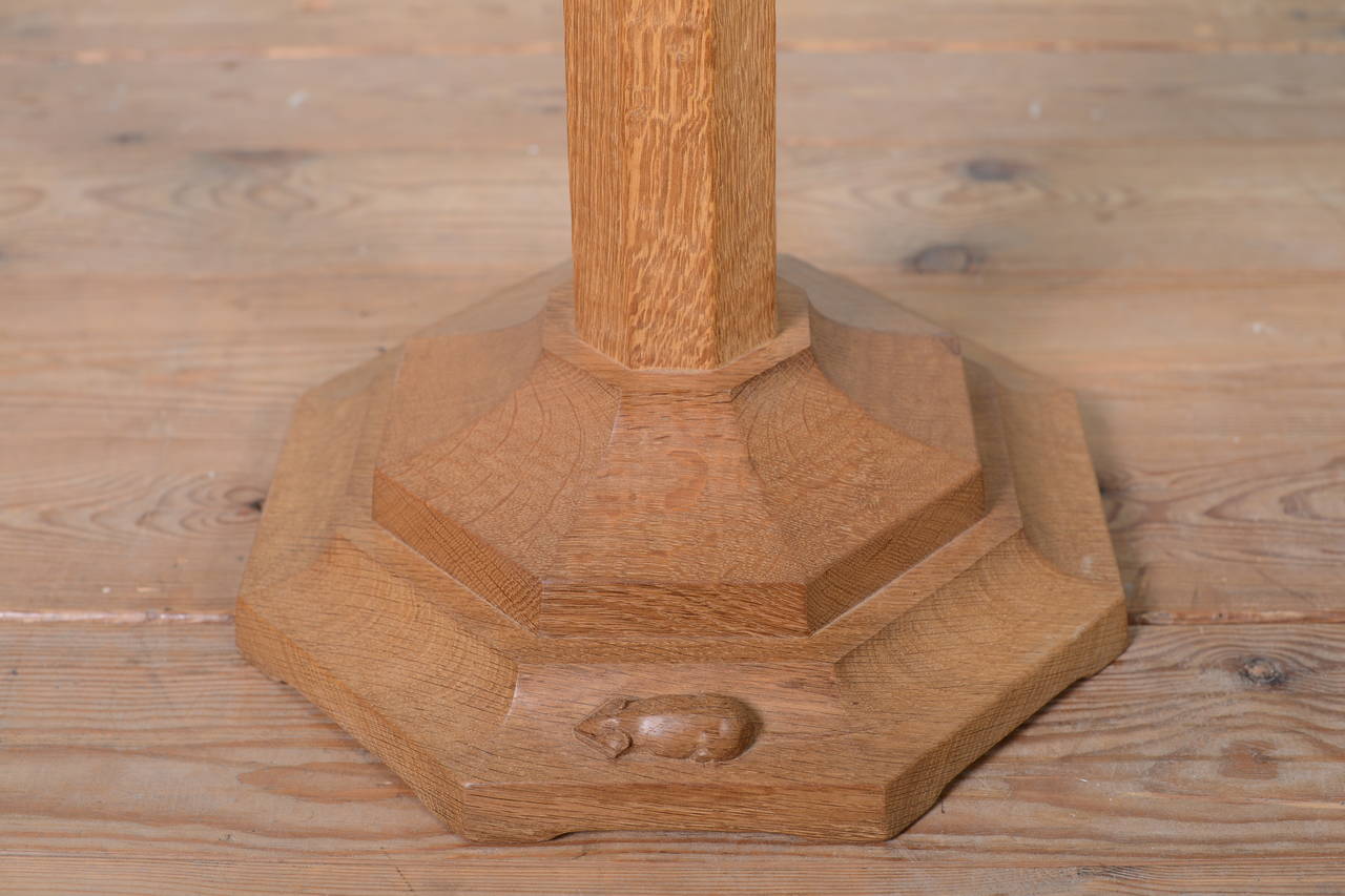 Pale Oak Mouseman Standard Lamp, 1970s For Sale at 1stDibs