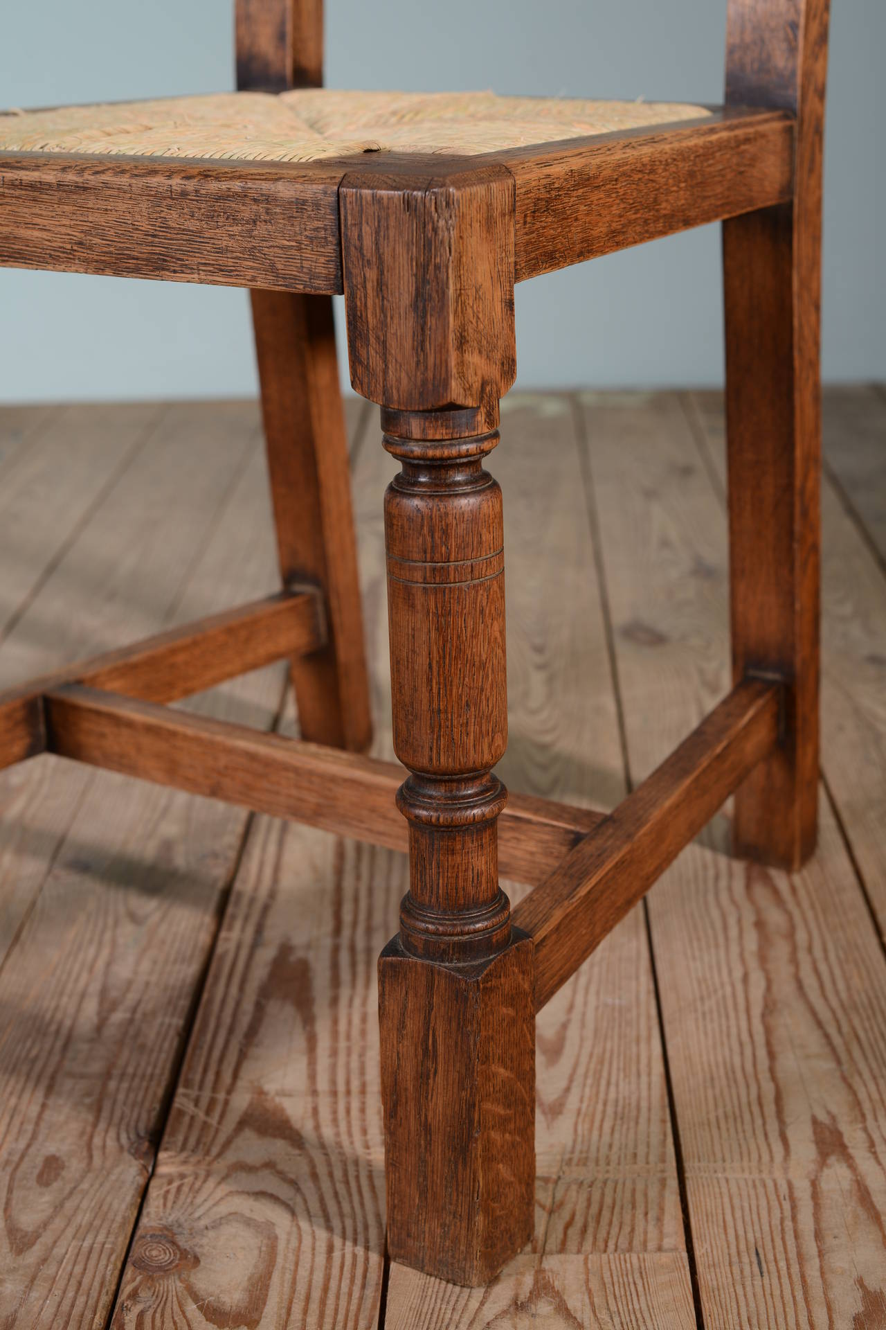 Set of Six Antique Culloden Oak Chairs by Liberty's For Sale 2