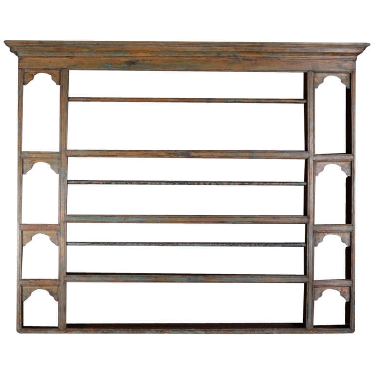 Georgian Antique Pine Delft Rack in Original Paint