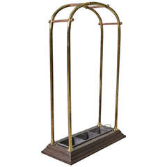 English Antique Brass and Iron Stick Stand