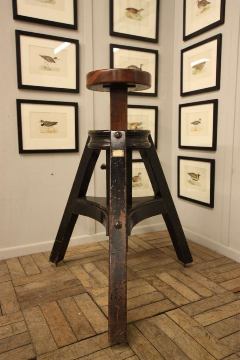 English Antique Mahogany Camera Stand