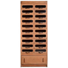 English Antique Oak Haberdashery Shop Cabinet