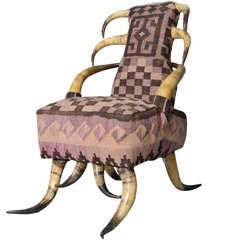 Original English Antique Cow Horn Chair.
