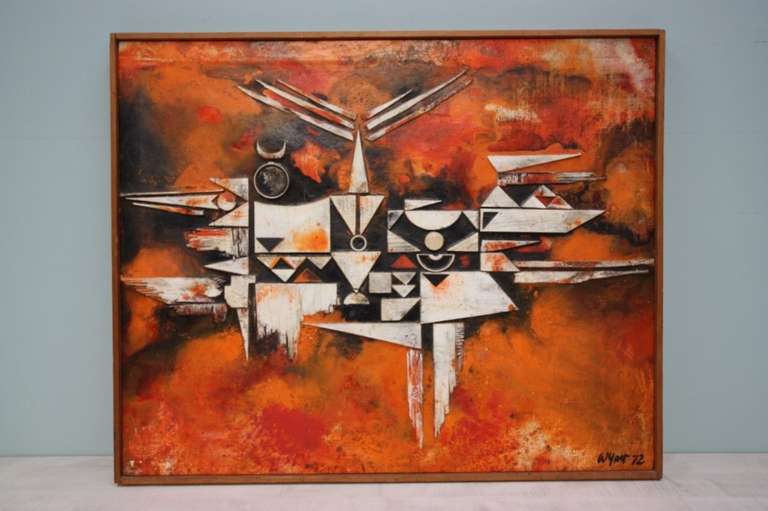 'Satellite' Original Painting By Wyatt. Dated 1972.