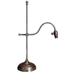 Nickel Plated Antique Students Lamp.