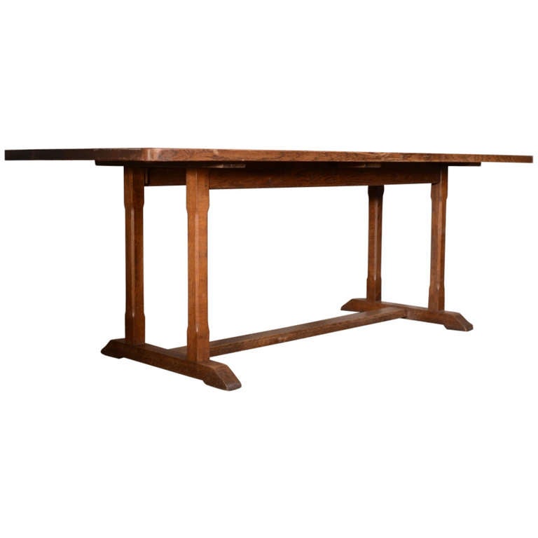 Large 1930's Heals Oak Refectory Dining Table.