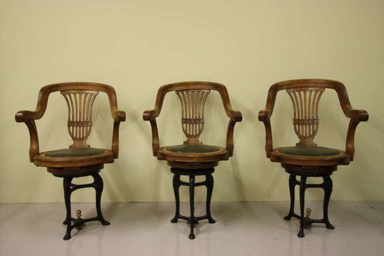 Set of Six Antique Oak Ships Dining Chairs 3