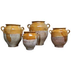Collection of Four Antique Confit Pots