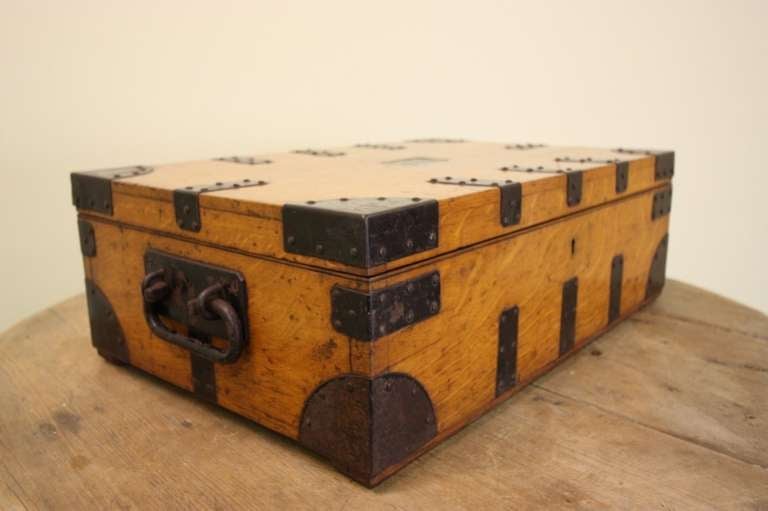 Antique Metal & Oak Silver Chest by Mappin & Webb