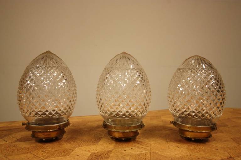 20th Century Fabulous English Antique Cut Glass Lanterns (3 Available). For Sale