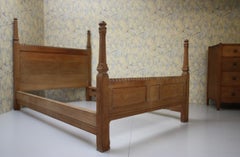 Very Rare Heals Antique Oak Four Poster Bed