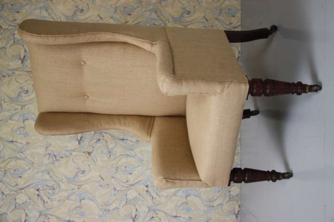19th Century Antique Walnut Wing Armchair