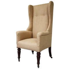 19th Century Antique Walnut Wing Armchair