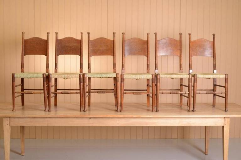 Set of Six Oak Dining Chairs by William Birch