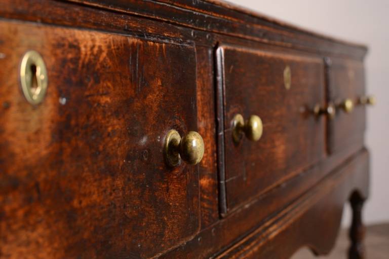 English 18th Century Antique Oak Dresser Base 1