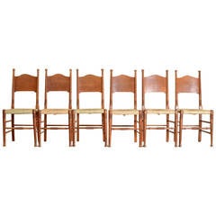 Set of Six Oak Dining Chairs by William Birch