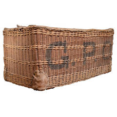 Huge Edwardian Antique Postal Wicker Basket