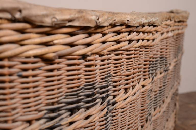 20th Century Huge Edwardian Antique Postal Wicker Basket