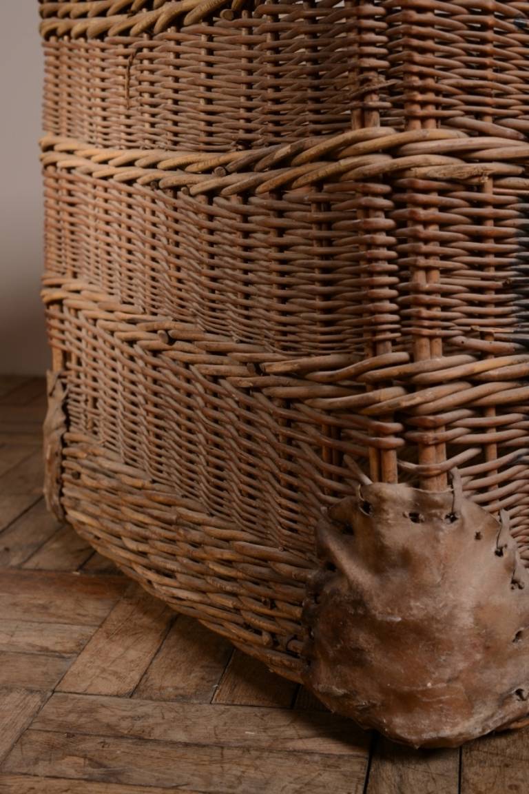 Huge Edwardian Antique Postal Wicker Basket 1