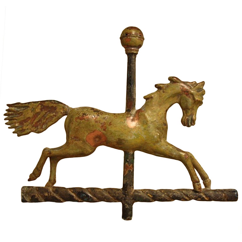 19th Century Antique Copper Horse Weathervane. For Sale